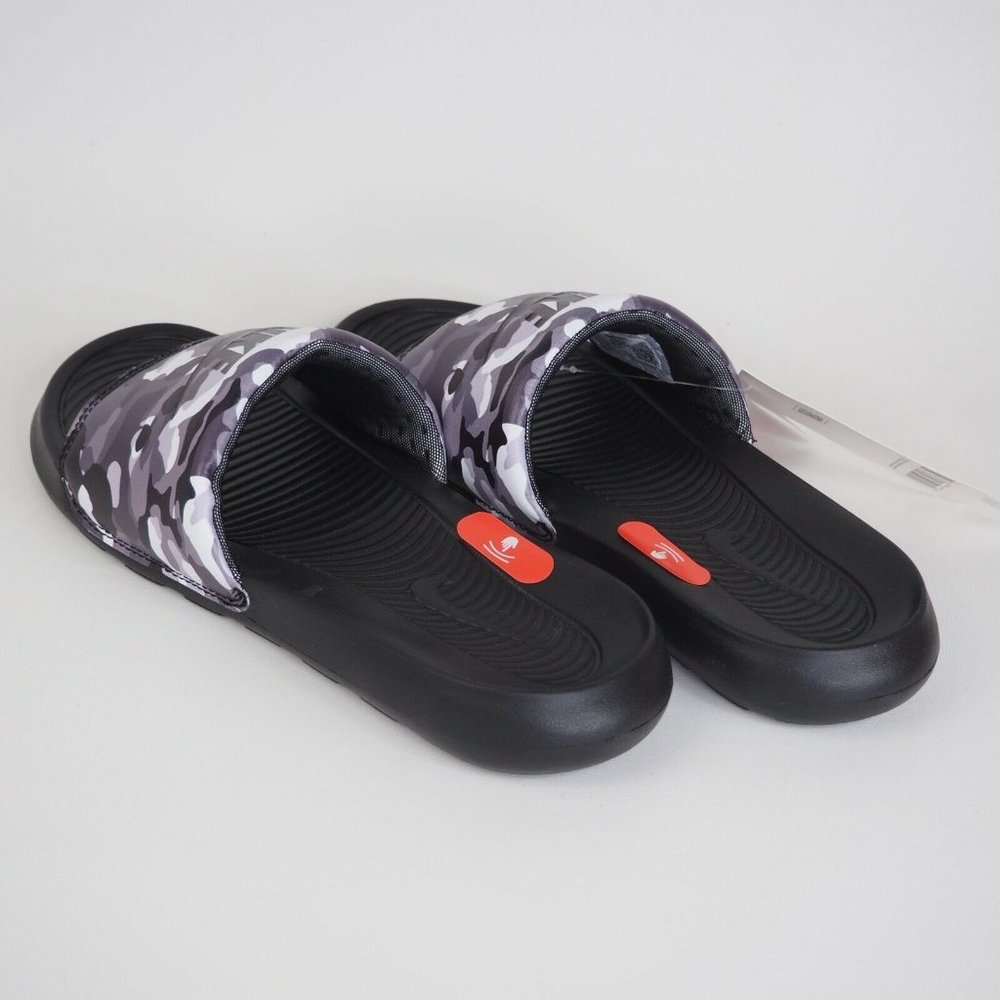 Nike Victori One Sports Slide Print Black Grey Beach Sandals - Picture 8 of 11